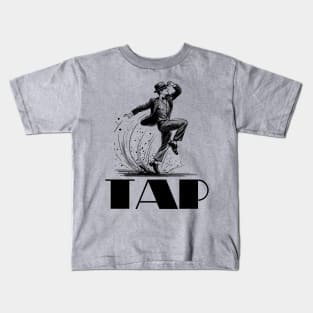 TAP dancer black sketch Kids T-Shirt